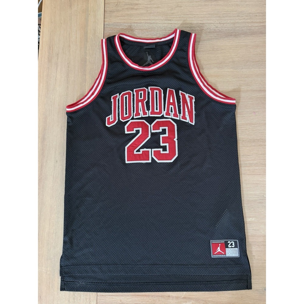 Nike Michael Jordan Bulls Jersey Boys XL Black NBA Basketball 23 Youth Mesh Tank